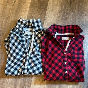 Aerie Plaid Women’s Shirts - Black and Red Checkered